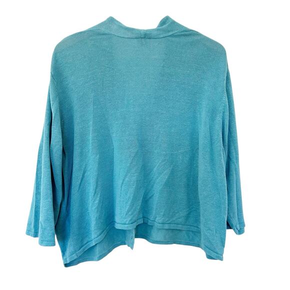 J. Jill Teal Linen Blend Cardigan Sz 3X - Picture 4 of 4